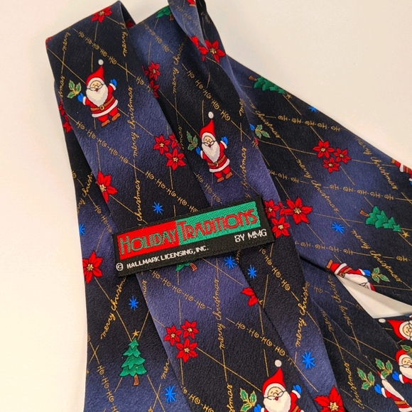 Hallmark Licensed Silk Christmas Santa Tie Ho Ho - Picture 7 of 7